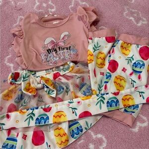 Pink Easter Bunny Kids Pajamas Set